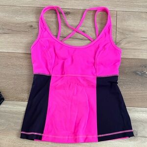 lululemon athletica Pink and Black Tank Top